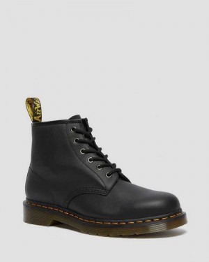 Black Dr. Martens 101 Leather Ankle Boots | VQRUI4910