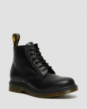 Black Dr. Martens 101 Smooth Leather Ankle Boots | GQJPO7130