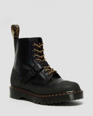 Black Dr. Martens 1460 Bex Tech Leather Lace Up Boots | KMOLR4892