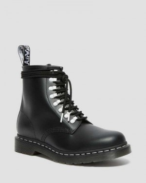 Black Dr. Martens 1460 Contrast Hardware Leather Lace Up Boots | OYGQZ7951