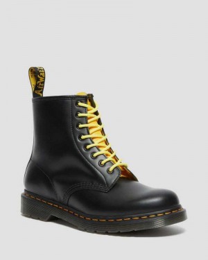 Black Dr. Martens 1460 Contrast Smooth Leather Lace Up Boots | AQBSI4619