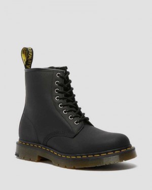 Black Dr. Martens 1460 DM's Wintergrip Lace Up Boots | TKADO7208