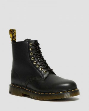 Black Dr. Martens 1460 DM's Wintergrip Leather Lace Up Boots | WKVPS7850