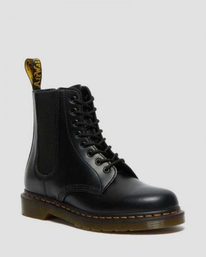 Black Dr. Martens 1460 Harper Smooth Leather Lace Up Boots | ZHYLX9172