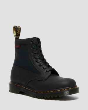 Black Dr. Martens 1460 Panel Leather Lace Up Boots | XFROP4173