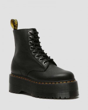 Black Dr. Martens 1460 Pascal Max Leather Platform Boots | GFDZB9724