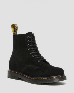 Black Dr. Martens 1460 Pascal Suede Lace Up Boots | HTWNP4083