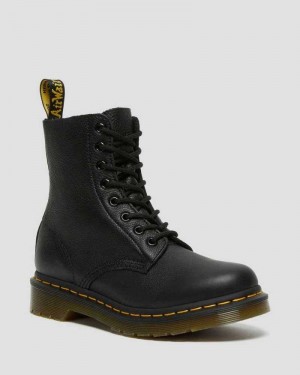 Black Dr. Martens 1460 Pascal Virginia Leather Boots | XYPNZ1053