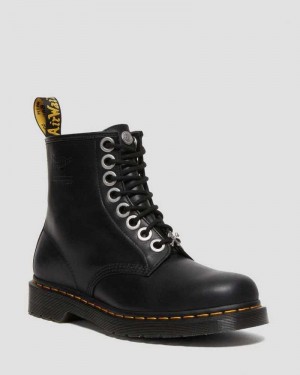 Black Dr. Martens 1460 The Great Frog Leather Lace Up Boots | XSNZV0348