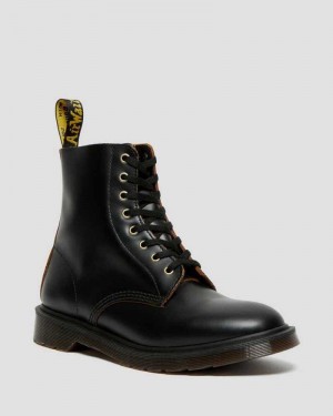 Black Dr. Martens 1460 Vintage Smooth Leather Lace Up Boots | GYEVP8240