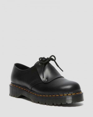 Black Dr. Martens 1461 Bex Brando Leather Oxford Shoes | ESQIT7248