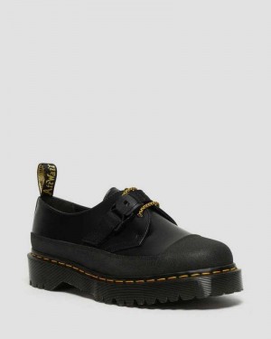 Black Dr. Martens 1461 Bex Tech Smooth Leather Oxford Shoes | AOLFZ2156