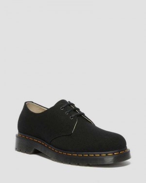 Black Dr. Martens 1461 Canvas Oxford Shoes | FECIN1827