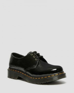 Black Dr. Martens 1461 Distressed Patent Oxford Shoes | ZHCKS1374