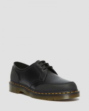 Black Dr. Martens 1461 Guard Panel Leather Oxford Shoes | TVGOM7204