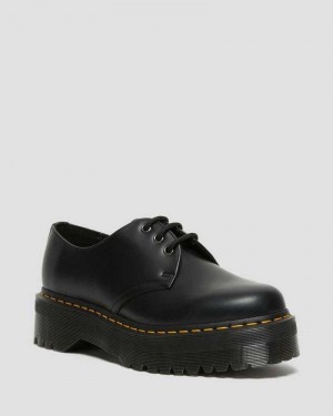 Black Dr. Martens 1461 Smooth Leather Platform Shoes | DTXRY0897