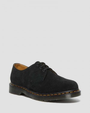 Black Dr. Martens 1461 Suede Oxford Shoes | GRNEM4150