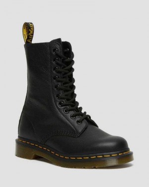 Black Dr. Martens 1490 Virginia Leather Mid Calf Boots | LDYPQ7593