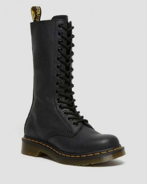 Black Dr. Martens 1B99 Virginia Leather Mid Calf Boots | MNDZP2975