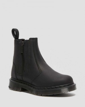 Black Dr. Martens 2976 DM's Wintergrip Zip Chelsea Boots | DMOVY9521