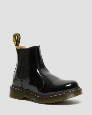 Black Dr. Martens 2976 Patent Leather Chelsea Boots | BEIQX4258