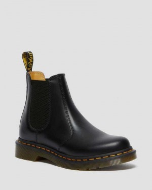 Black Dr. Martens 2976 Smooth Leather Chelsea Boots | WSMOE5416