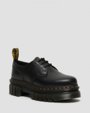 Black Dr. Martens Audrick Nappa Leather Platform Shoes | VIJBK3267