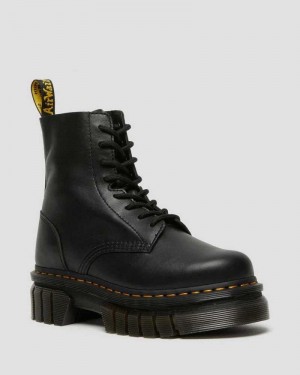 Black Dr. Martens Audrick Nappa Leather Platform Ankle Boots | PURZN9541