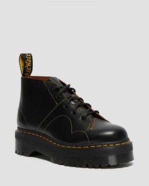 Black Dr. Martens Church Platform Monkey Boots | QBJHG7308