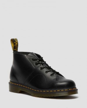 Black Dr. Martens Church Smooth Leather Monkey Boots | YVDEU6780