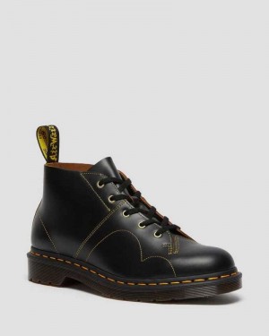 Black Dr. Martens Church Vintage Monkey Boots | CRBUZ6274