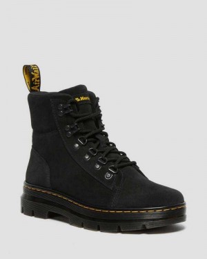 Black Dr. Martens Combs Suede Casual Boots | VPWAC8192