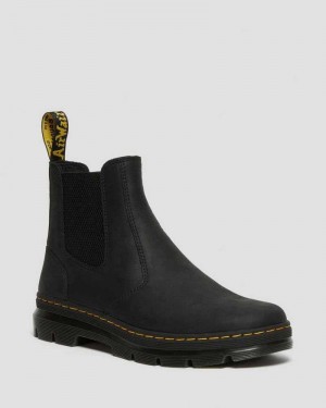 Black Dr. Martens Embury Leather Casual Chelsea Boots | QEOUS9035