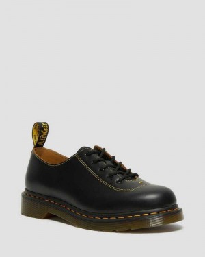 Black Dr. Martens Glyndon Vintage Smooth Leather Lace Up Shoes | NRYQB9248