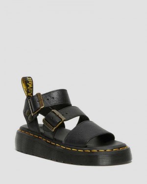 Black Dr. Martens Gryphon Platform Gladiator Sandals | PSYLN6149