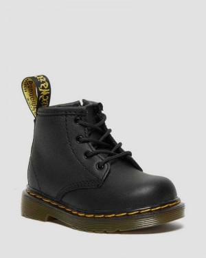 Black Dr. Martens Infant 1460 Softy T Leather Lace Up Boots | RSKMY8521