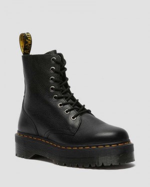 Black Dr. Martens Jadon III Pisa Leather Platform Boots | GOTRS1306