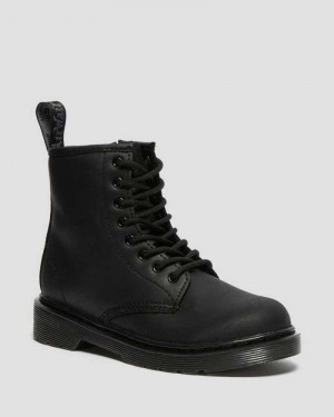 Black Dr. Martens Junior 1460 Faux Fur Lined Boots | OXTBJ9678