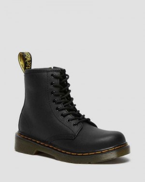 Black Dr. Martens Junior 1460 Softy T Leather Lace Up Boots | TBCLU6532