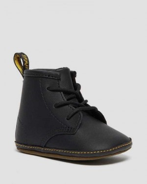 Black Dr. Martens Newborn 1460 Auburn Leather Booties | CJZPW2461