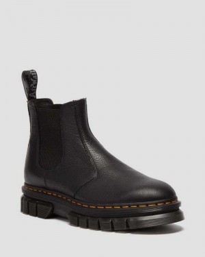 Black Dr. Martens Rikard Lunar Leather Chelsea Boots | XOMPF7402