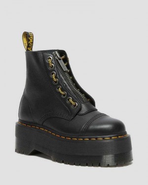 Black Dr. Martens Sinclair Max Pisa Leather Platform Boots | XLBWY5083