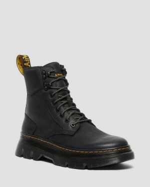 Black Dr. Martens Tarik Wyoming Leather Utility Boots | GJYNH4325