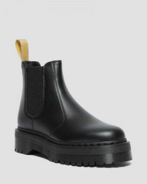 Black Dr. Martens Vegan 2976 Felix Platform Chelsea Boots | GYDTN3746