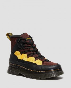 Black / Brown Dr. Martens Boury Contrast Nylon & Leather Casual Boots | HNQJX7815