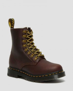 Brown Dr. Martens 1460 Pascal DM's Wintergrip Leather Lace Up Boots | MAEYK4398