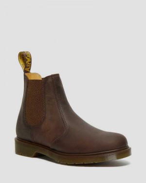 Brown Dr. Martens 2976 Crazy Horse Leather Chelsea Boots | GFMSO0589