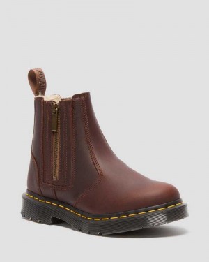 Brown Dr. Martens 2976 DM's Wintergrip Zip Chelsea Boots | ZNCPW9704