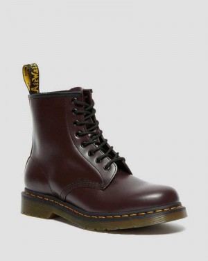 Burgundy Dr. Martens 1460 Smooth Leather Lace Up Boots | SPCTQ2031