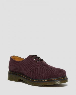 Burgundy Dr. Martens 1461 Corduroy Oxford Shoes | XTSZJ6230